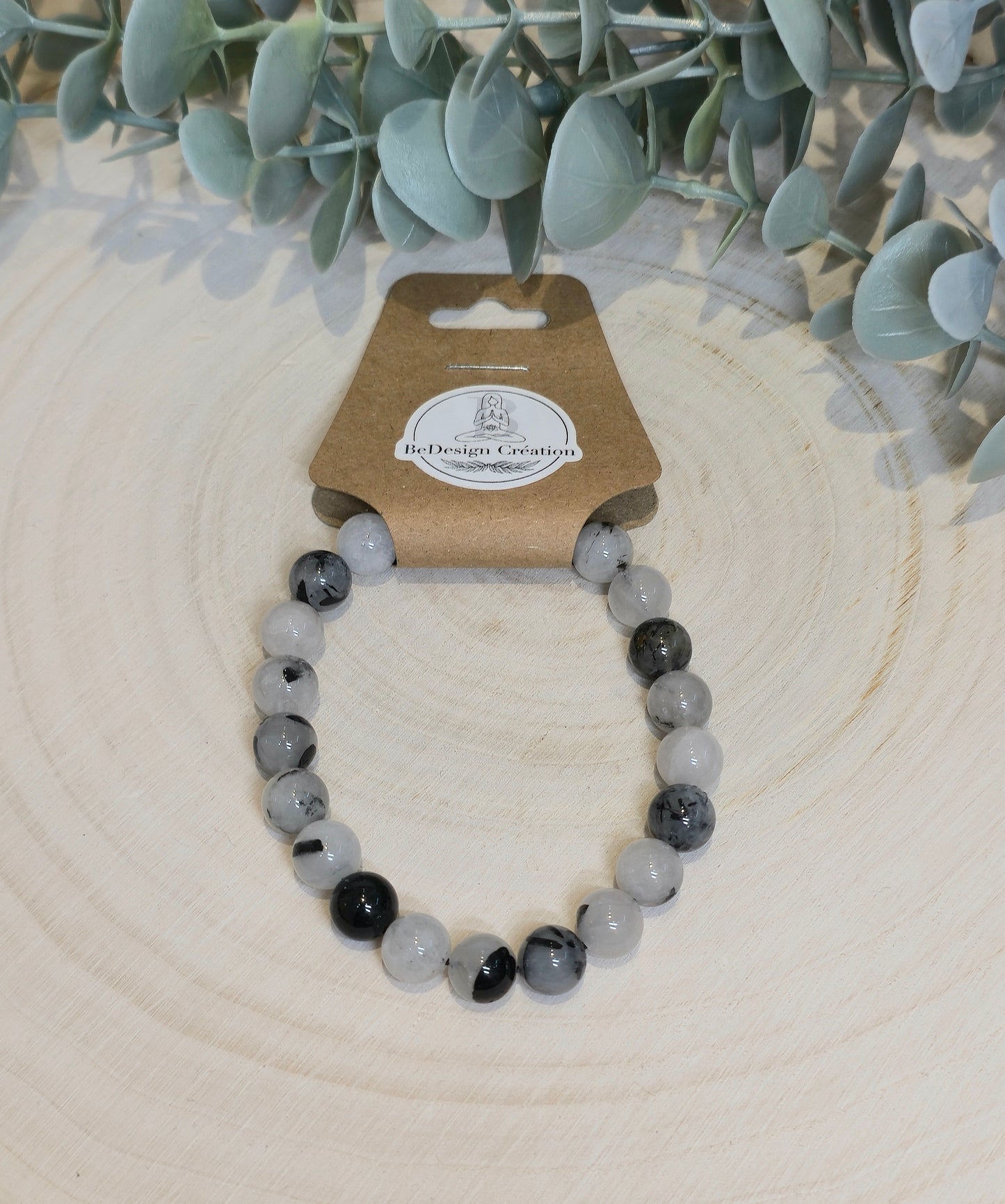 Bracelet Quartz Tourmaline 8mm