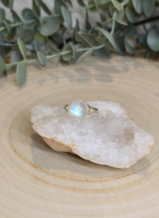 Bague Pierre de lune Arc-en-ciel