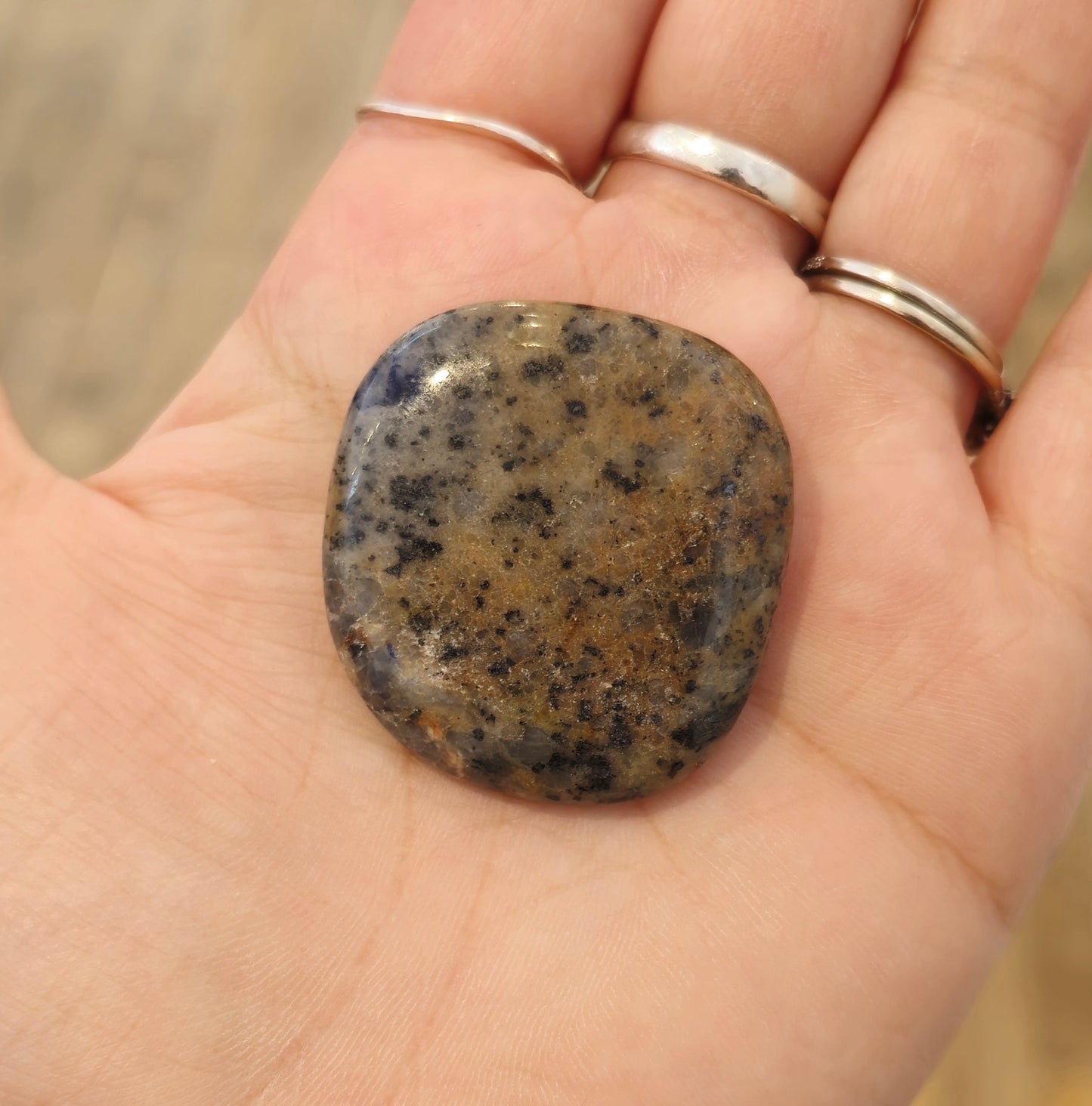 Pierre de paume mince Pierre de soleil bleue