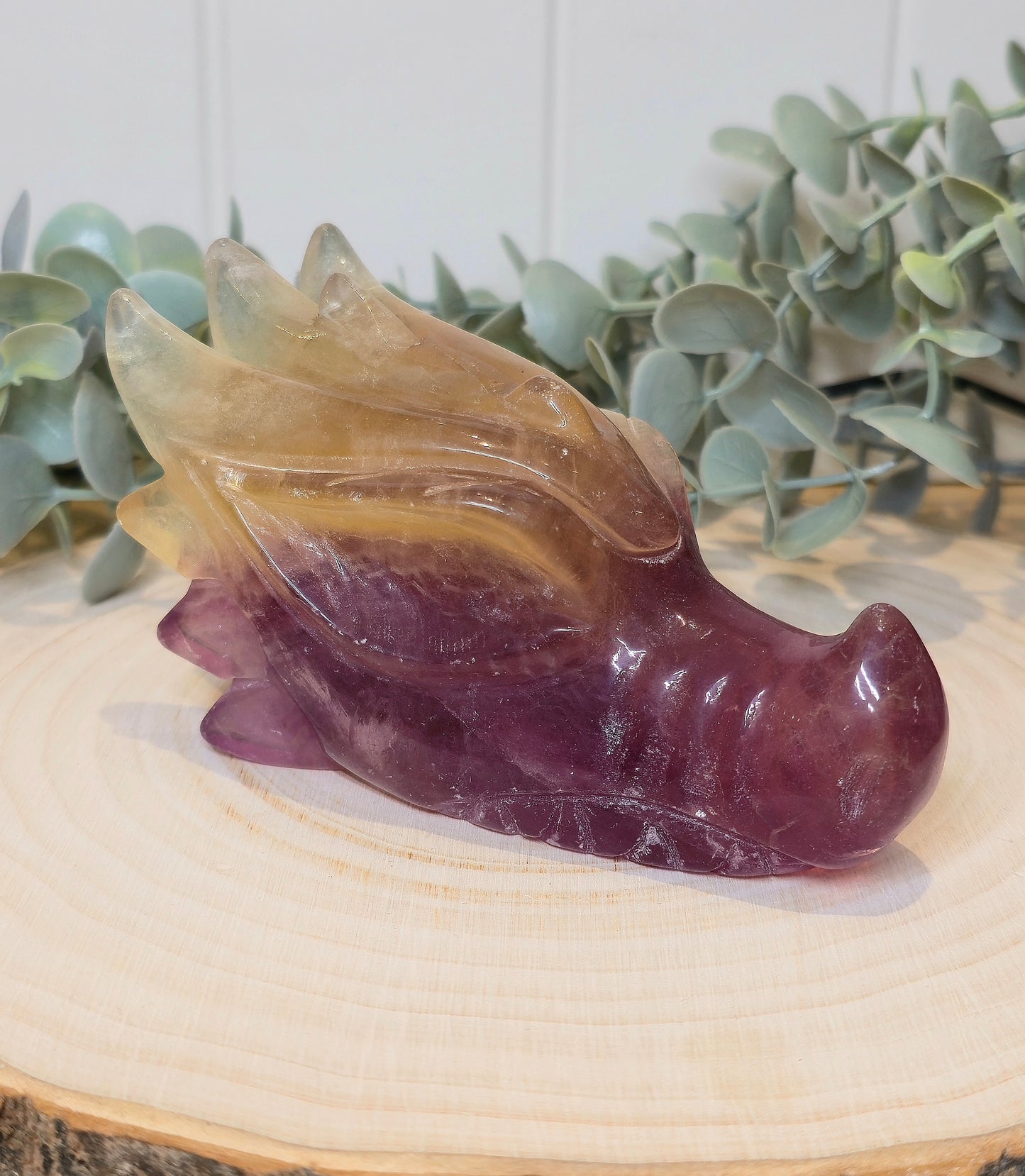 Dragon Fluorite jaune et mauve