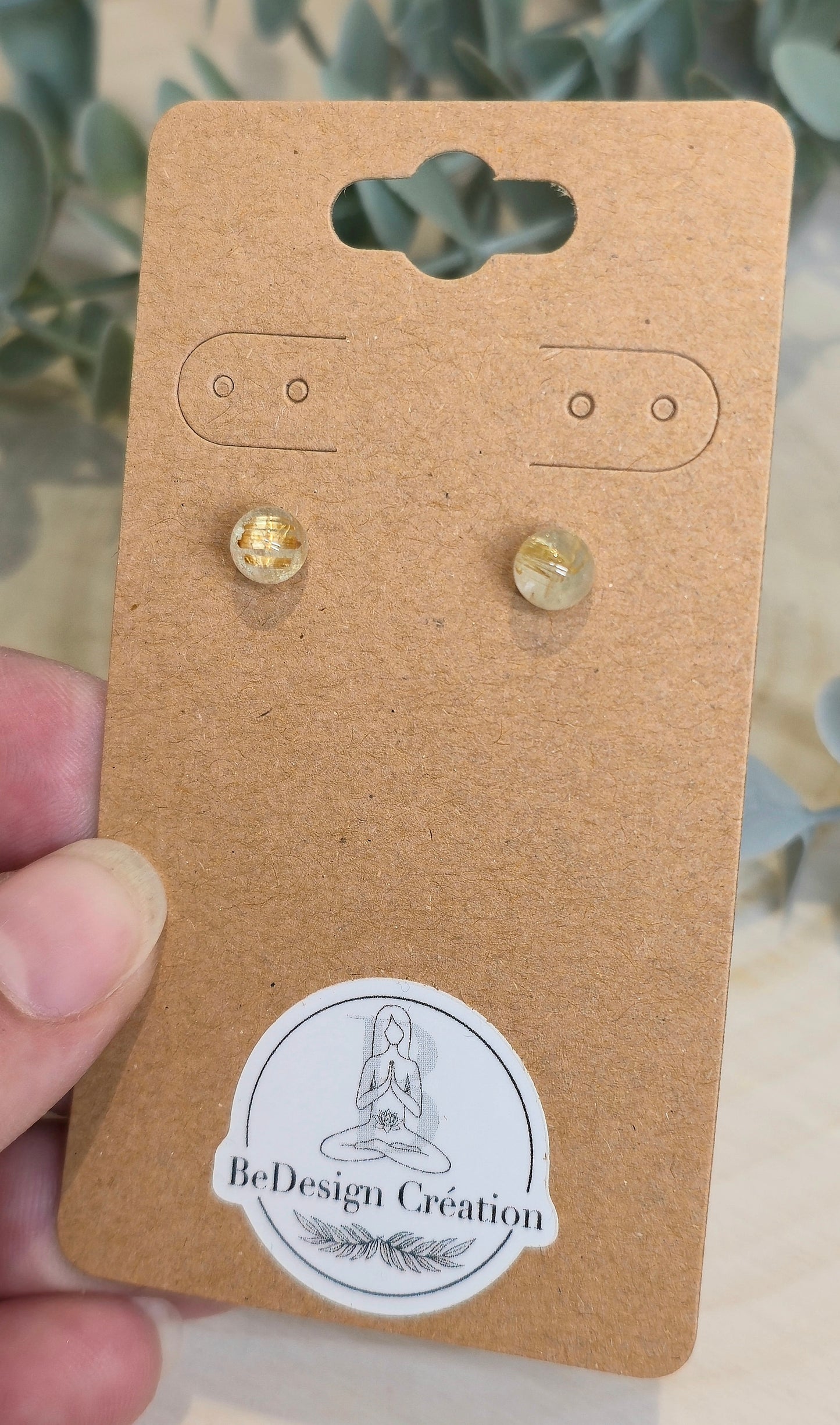 Boucles d’oreilles Quartz rutilé