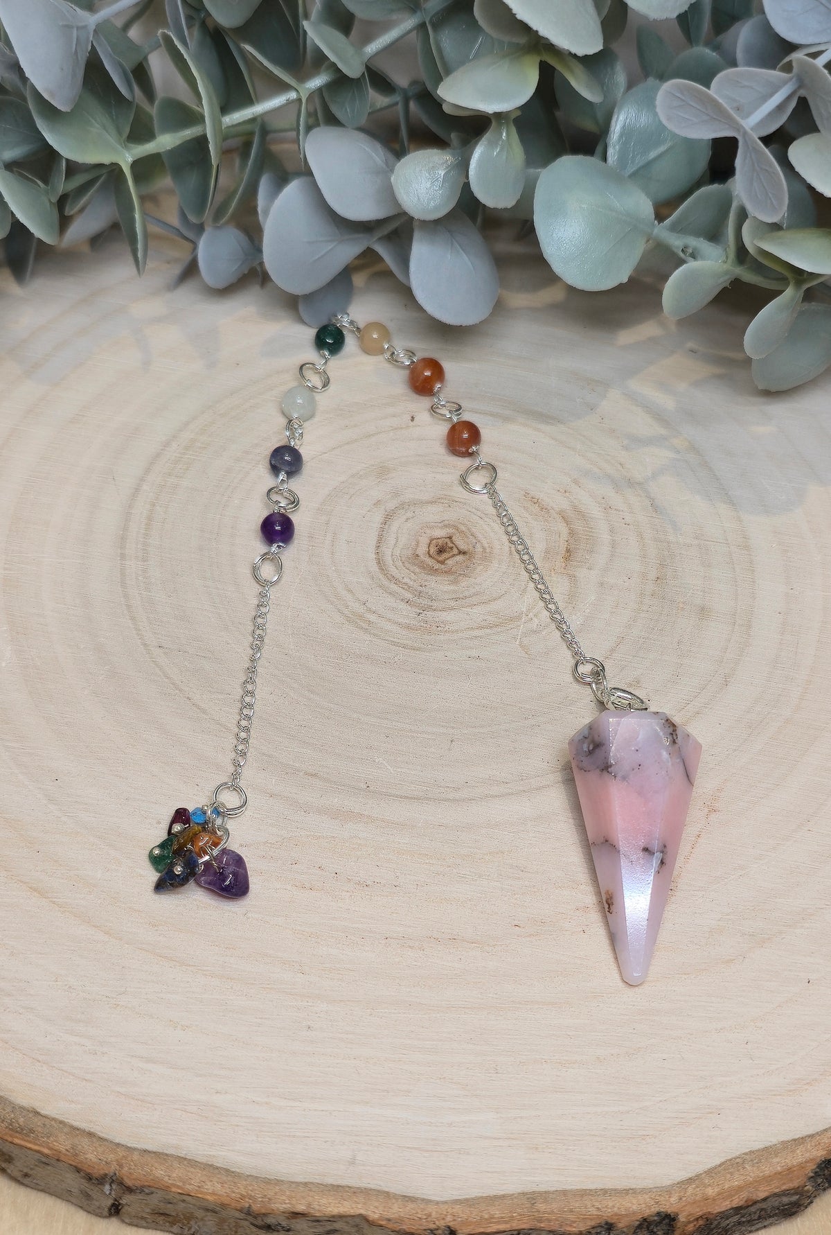 Pendule Opale rose chakras