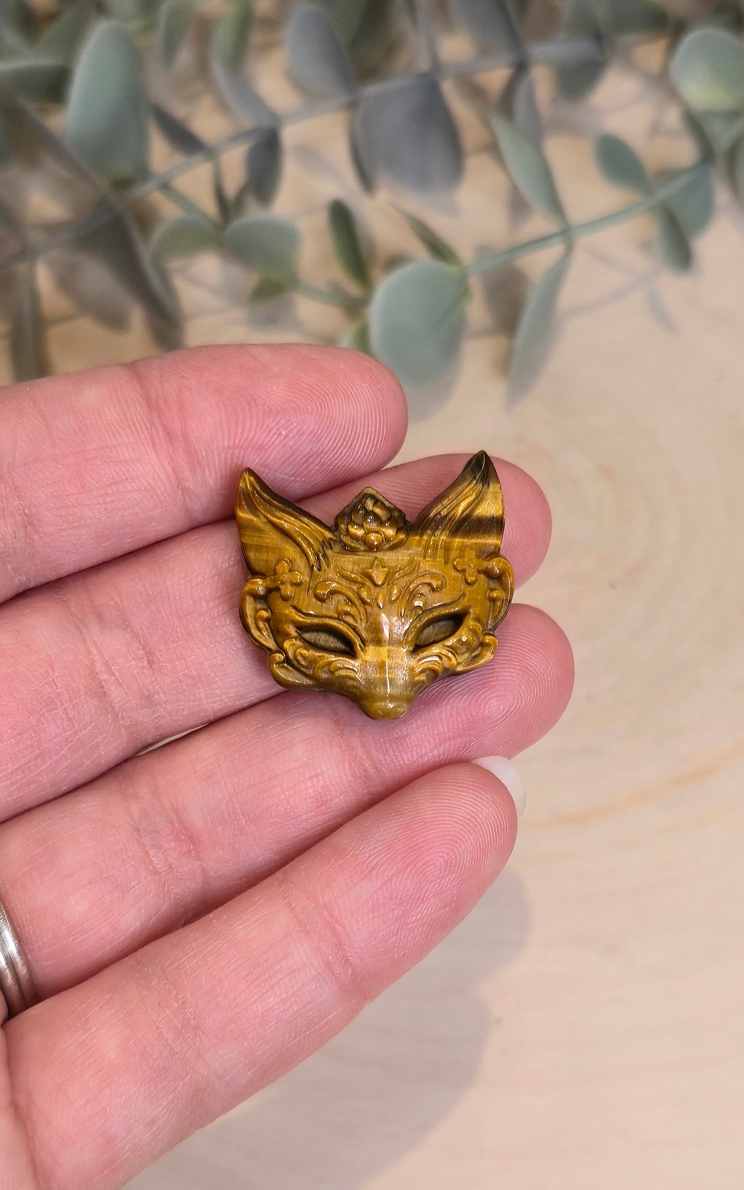Masque de Renard en Oeil de tigre