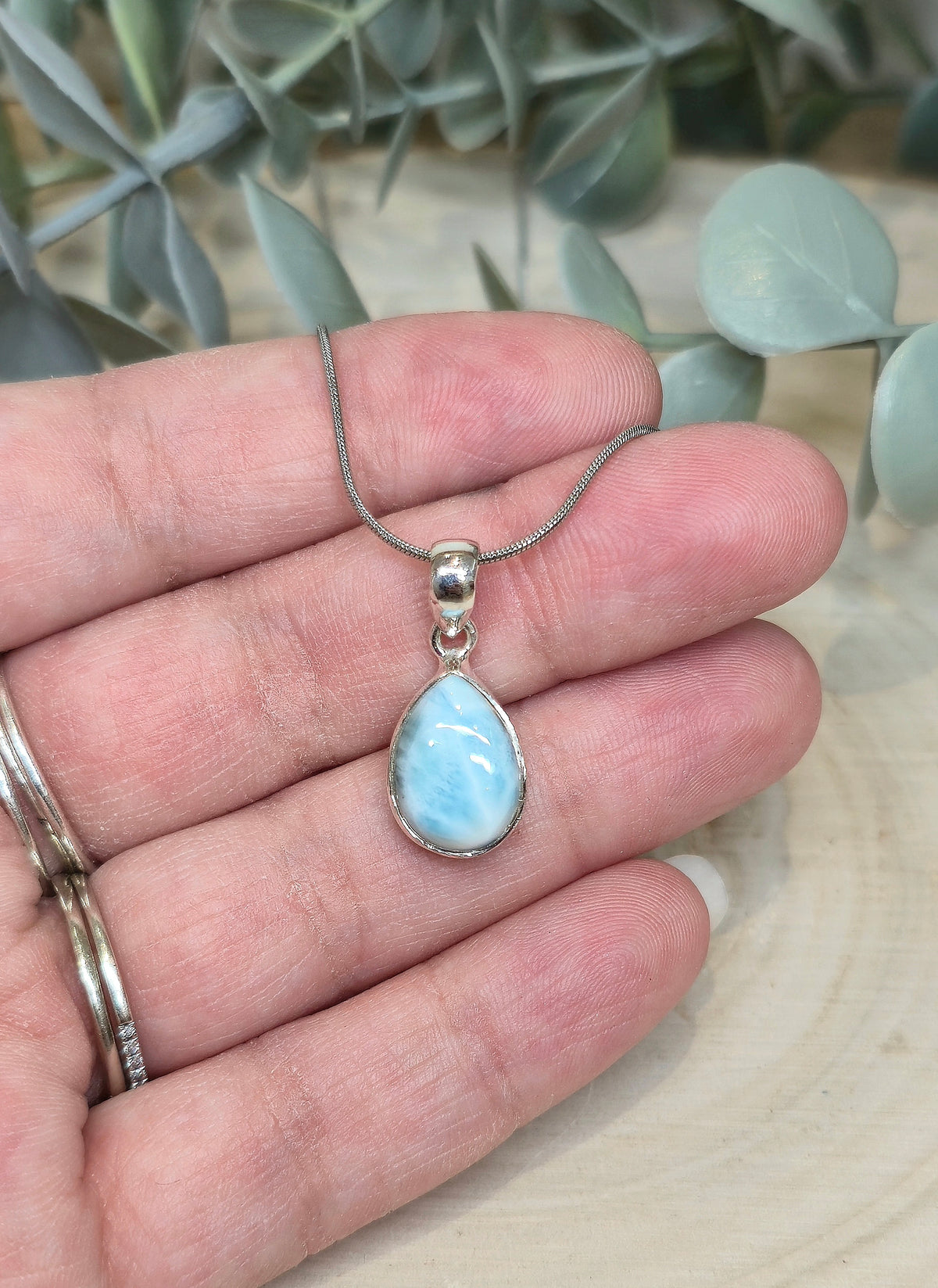 Collier Larimar en goutte
