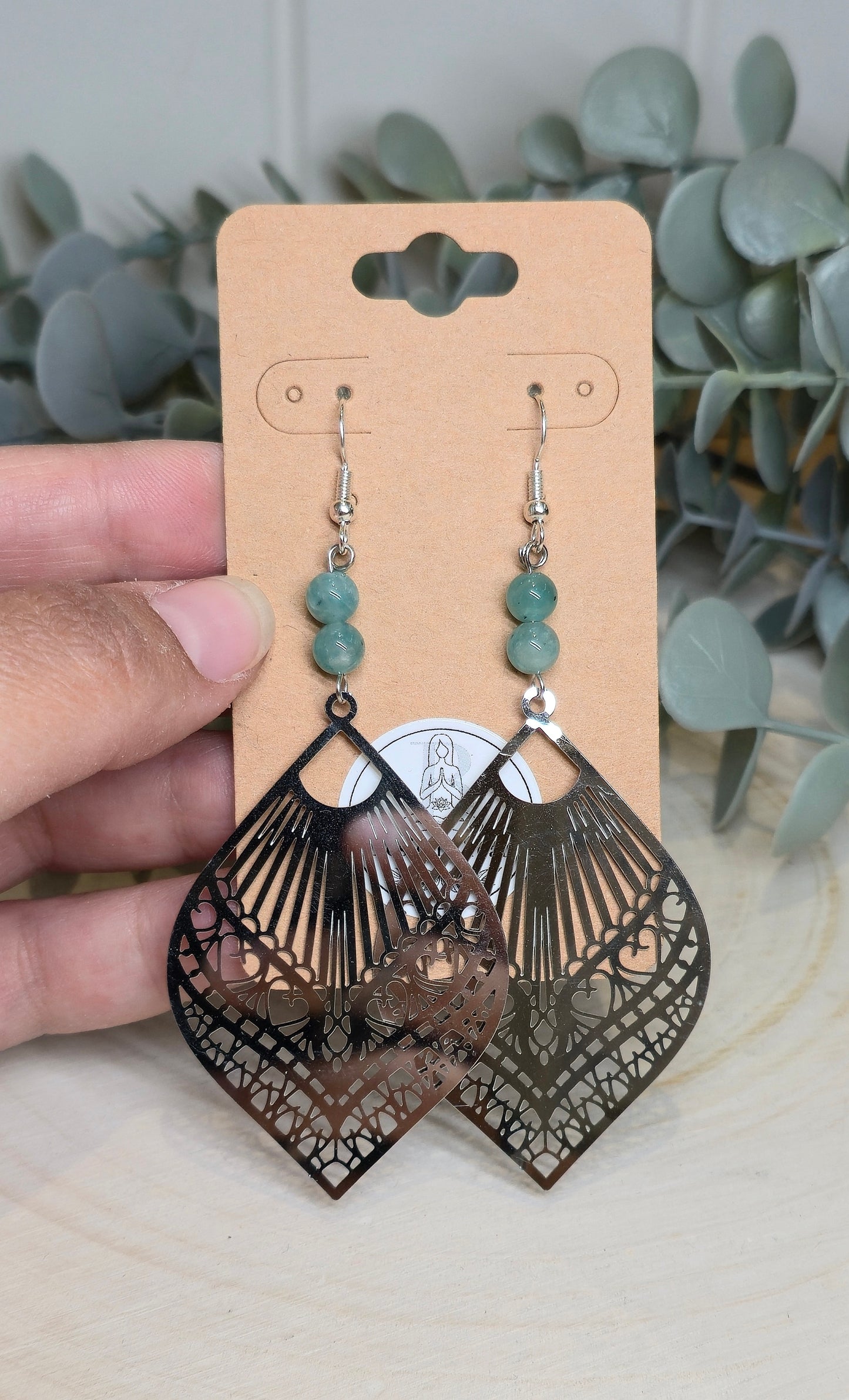 Boucles d’oreilles Mandala Amazonite