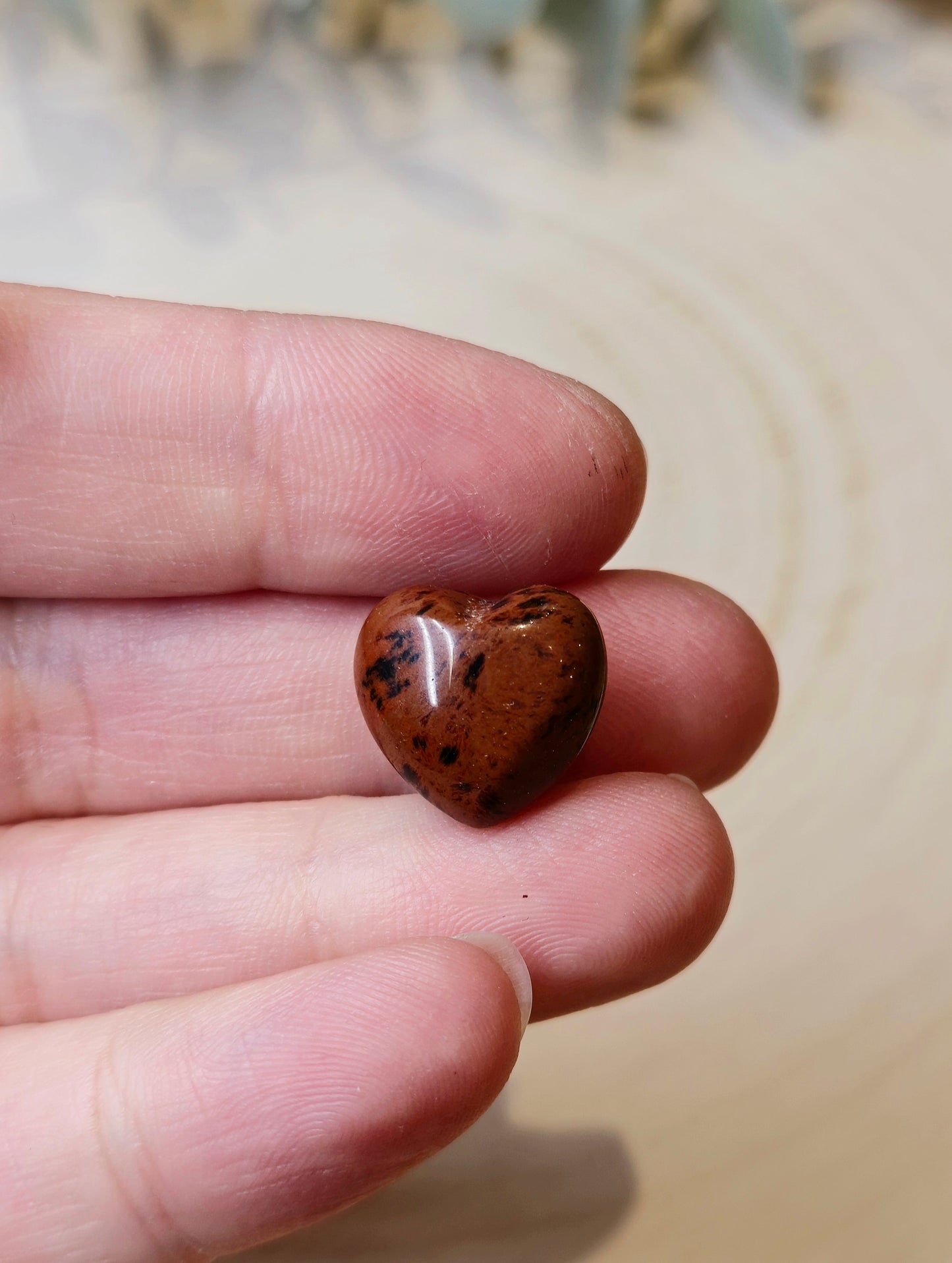 Mini Coeur en Obsidienne acajou