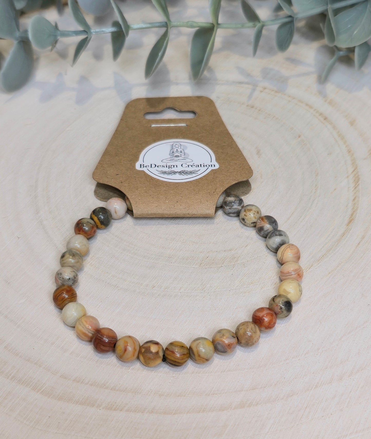 Bracelet Agate crazy lace (fou) 6mm