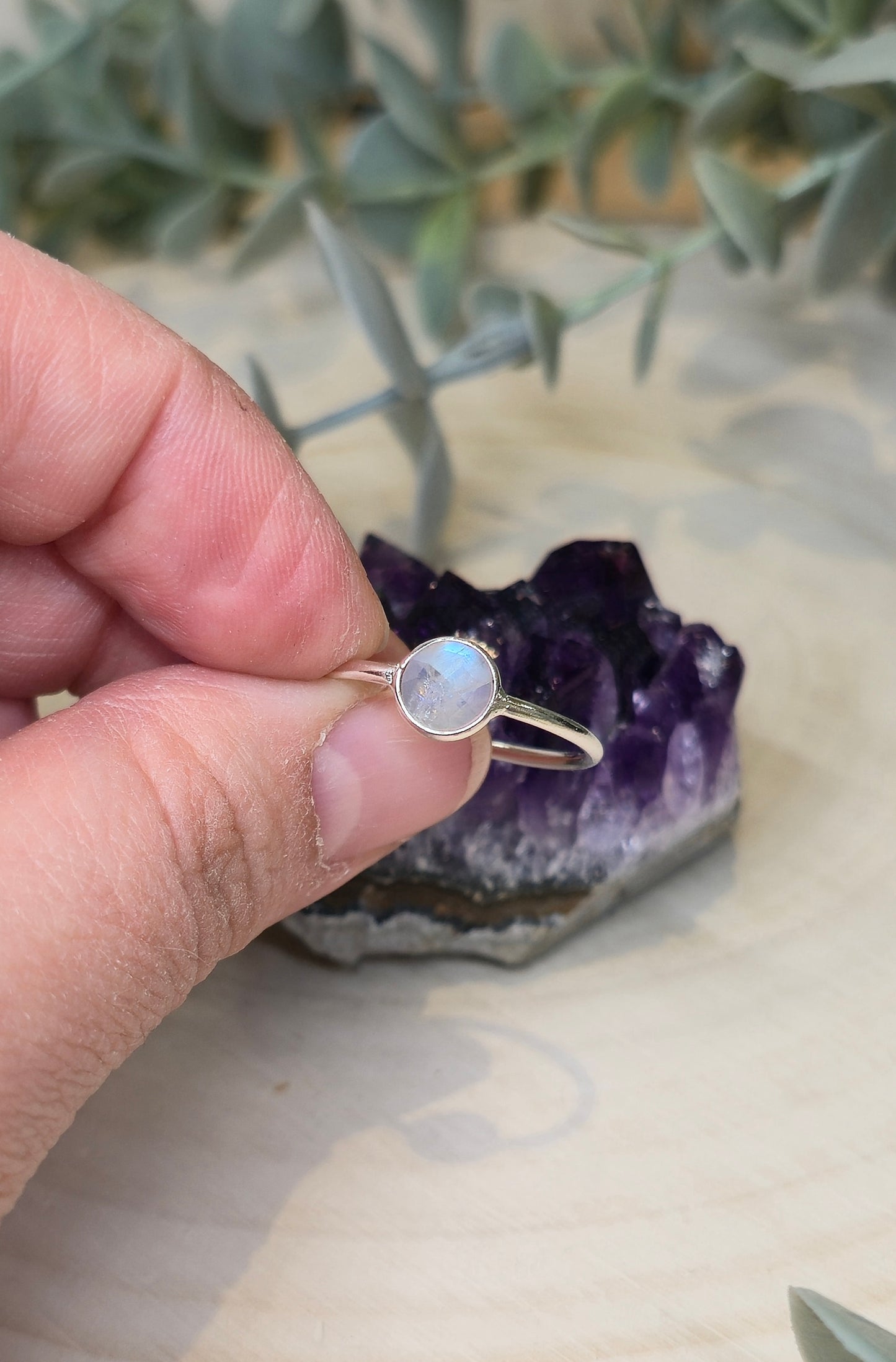 Bague ronde petit Pierre de lune