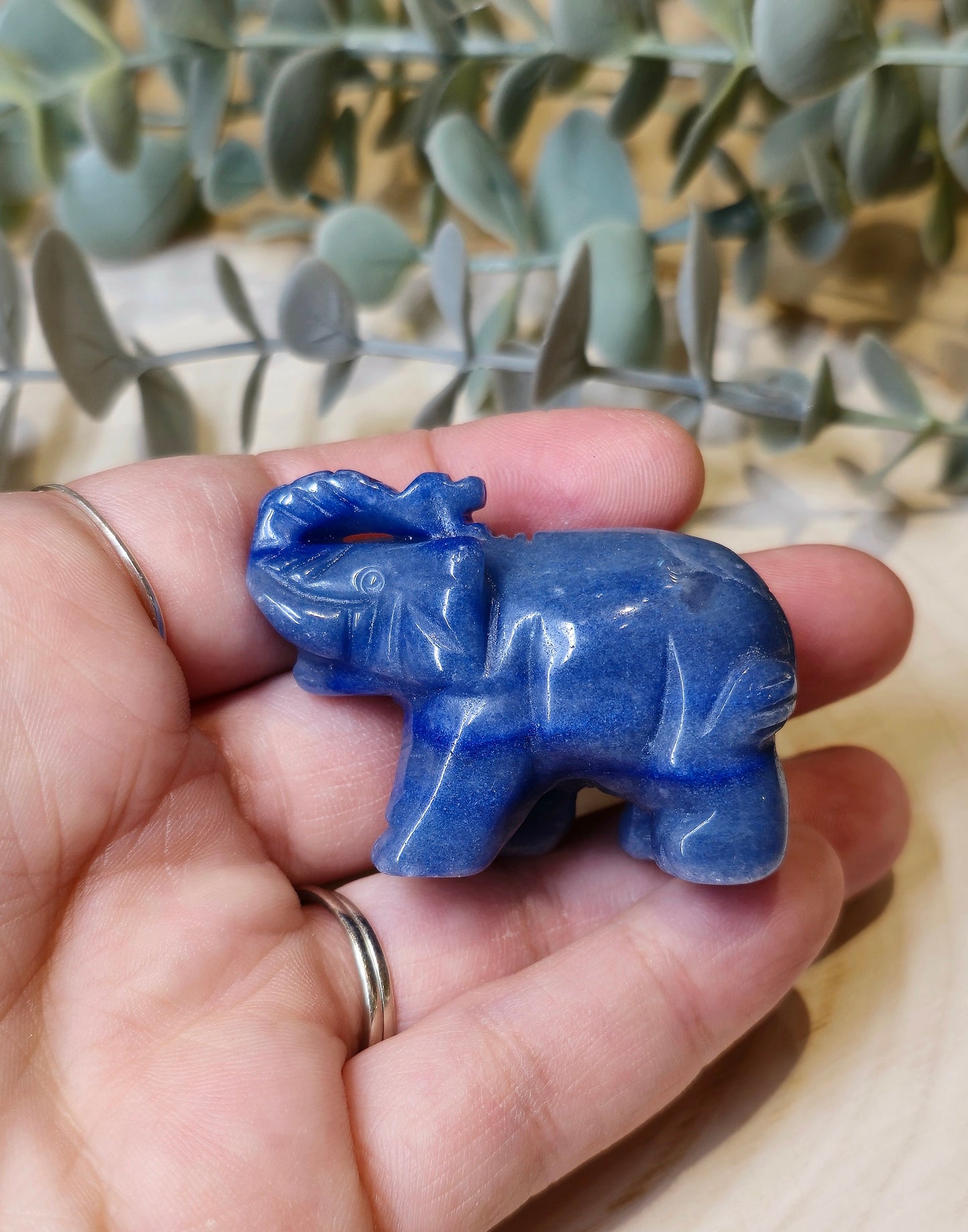 Éléphant Aventurine bleue