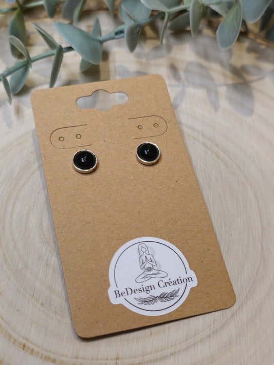 Boucles d'oreilles Onyx noir