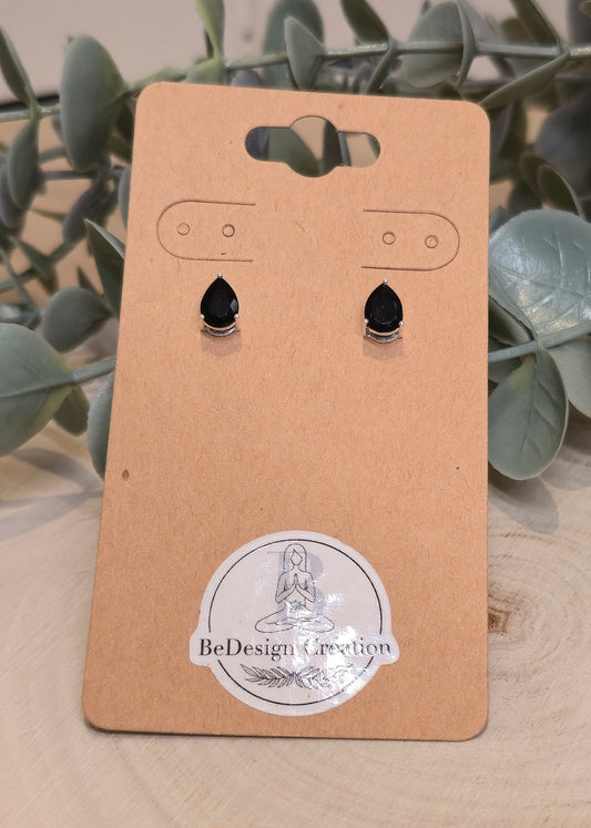 Boucles d'oreilles Onyx en goutte
