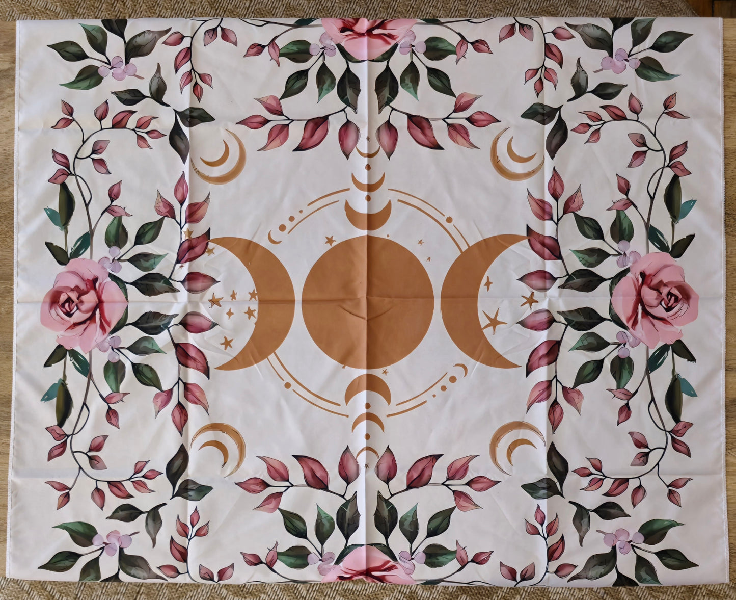 Nappe d’autel blanc Triple lune et phase lunaire