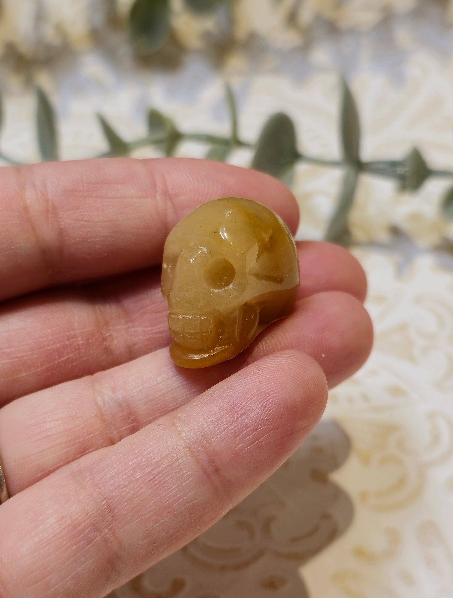 Mini Crâne en Calcite miel