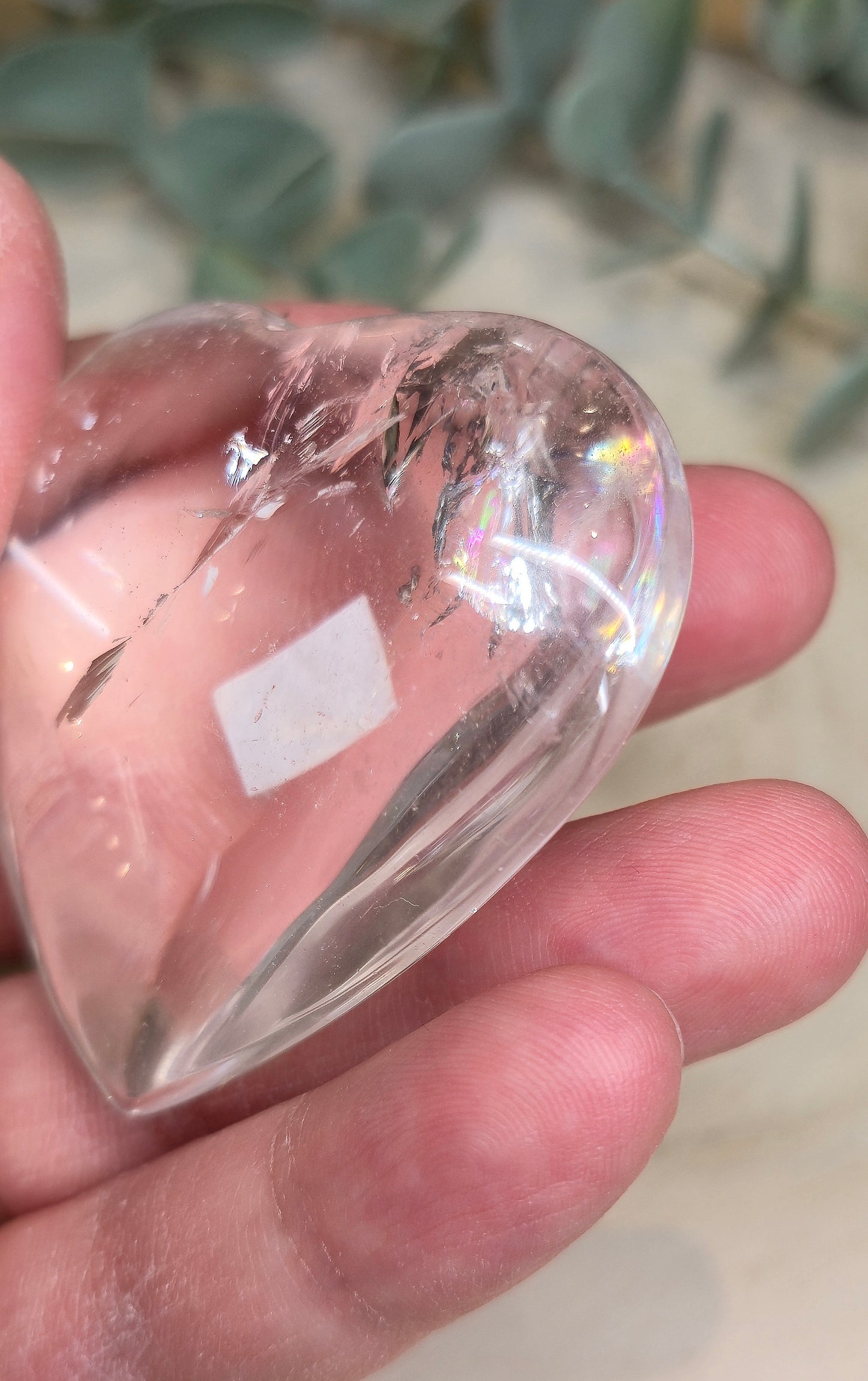 Coeur en Quartz clair (extra clair) du Brézil