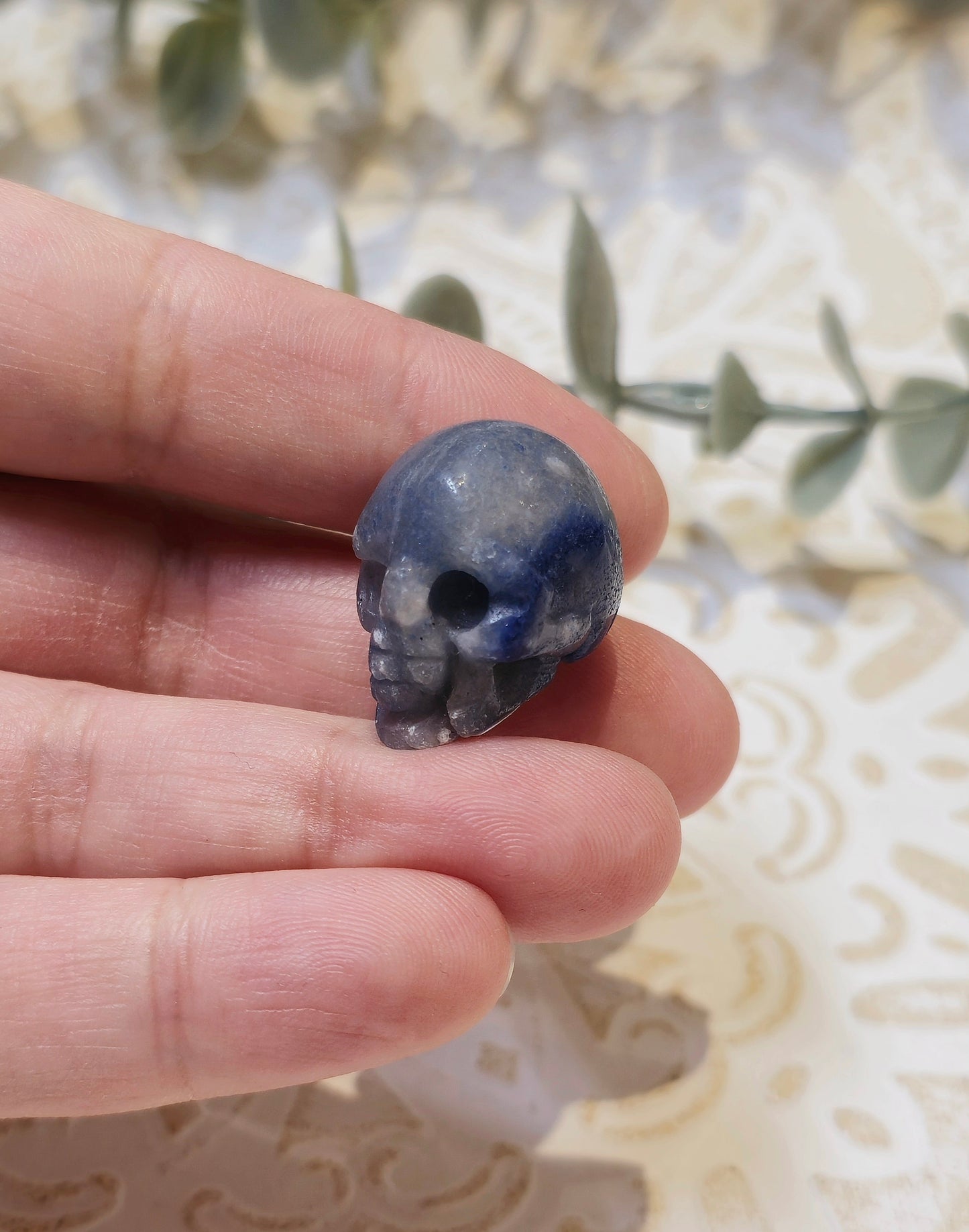 Mini Crâne en Aventurine bleue