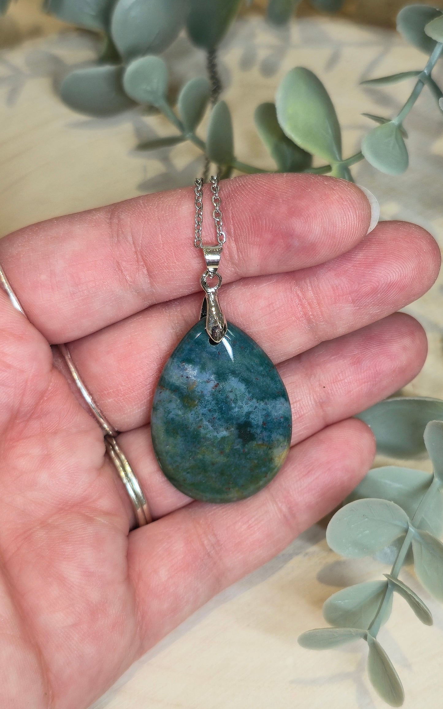 Collier en Jaspe Fantaisie goutte