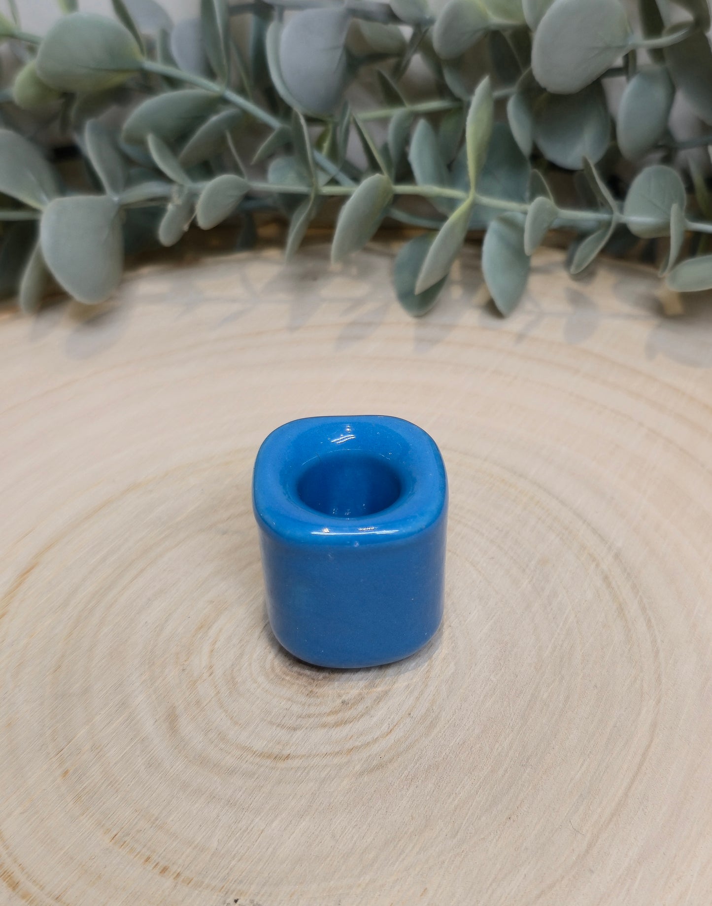 Porte-bougie d’intension bleu pâle