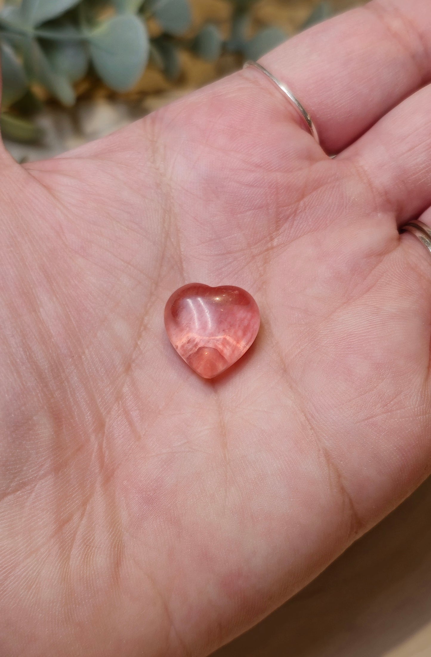 Mini Coeur en Quartz cerise (manmade)