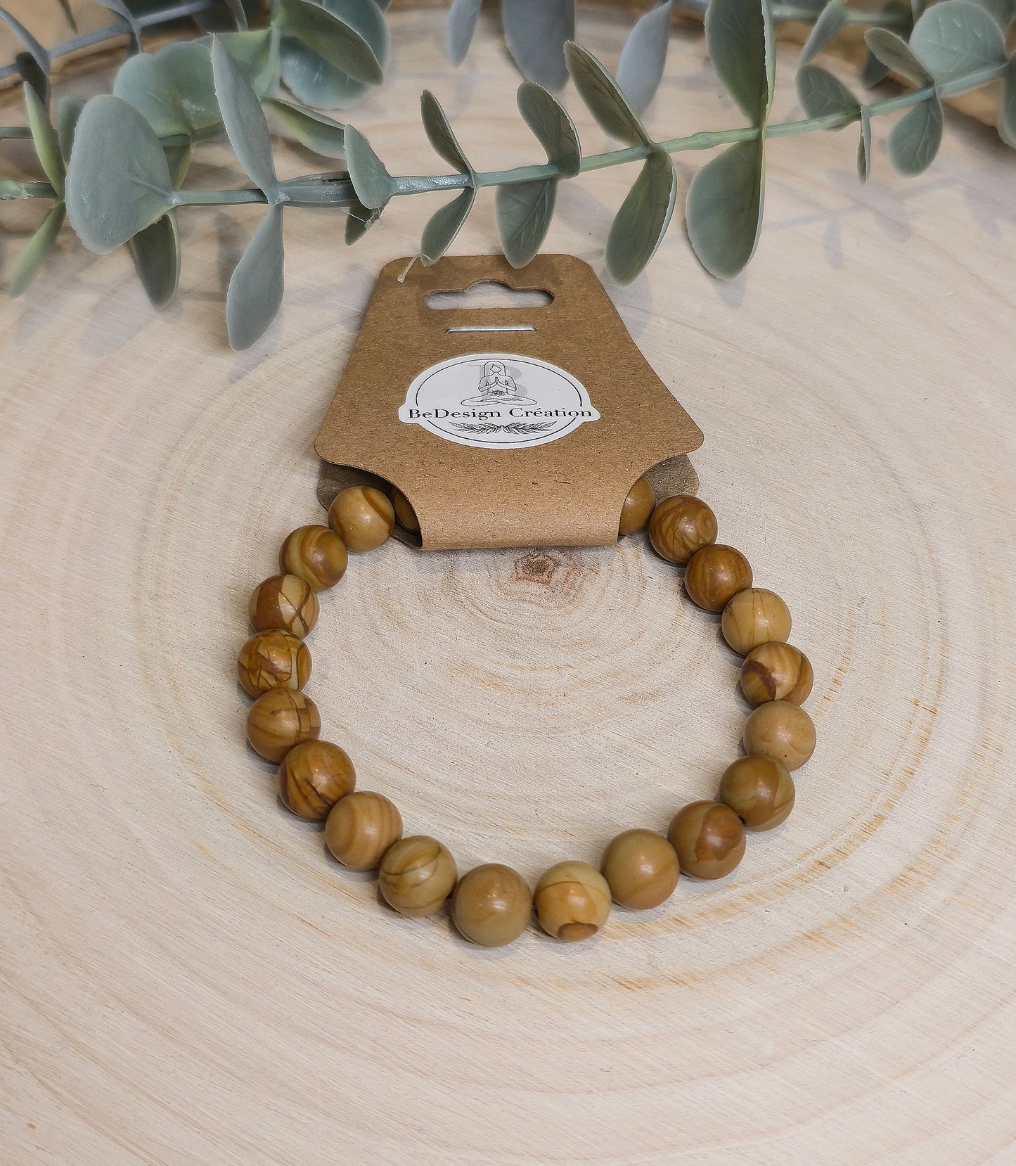 Bracelet Jaspe Bois 8mm