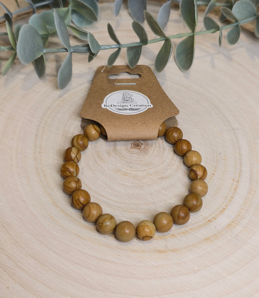 Bracelet Jaspe Bois 8mm
