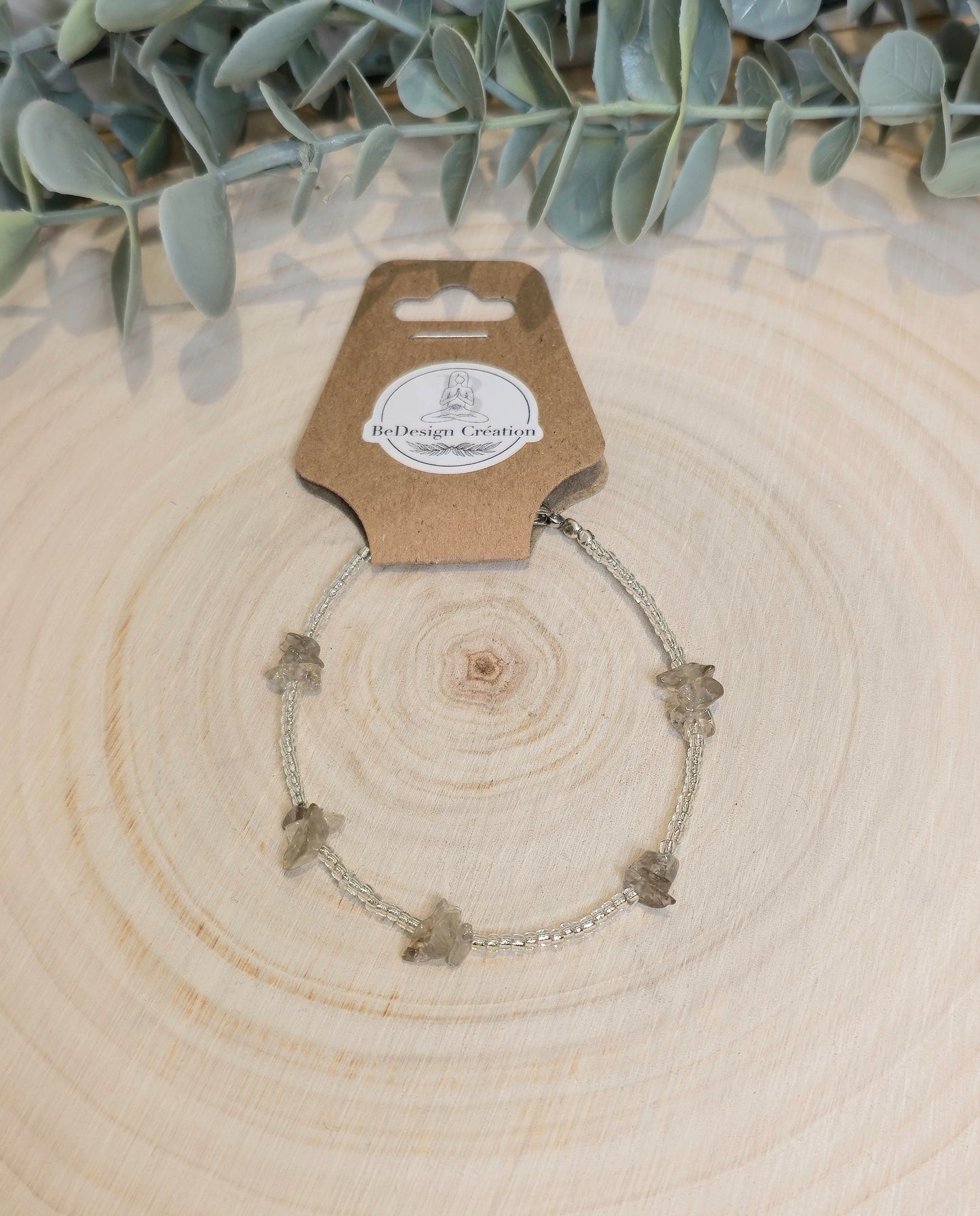 Bracelet avec pierres - Quartz fumé chips