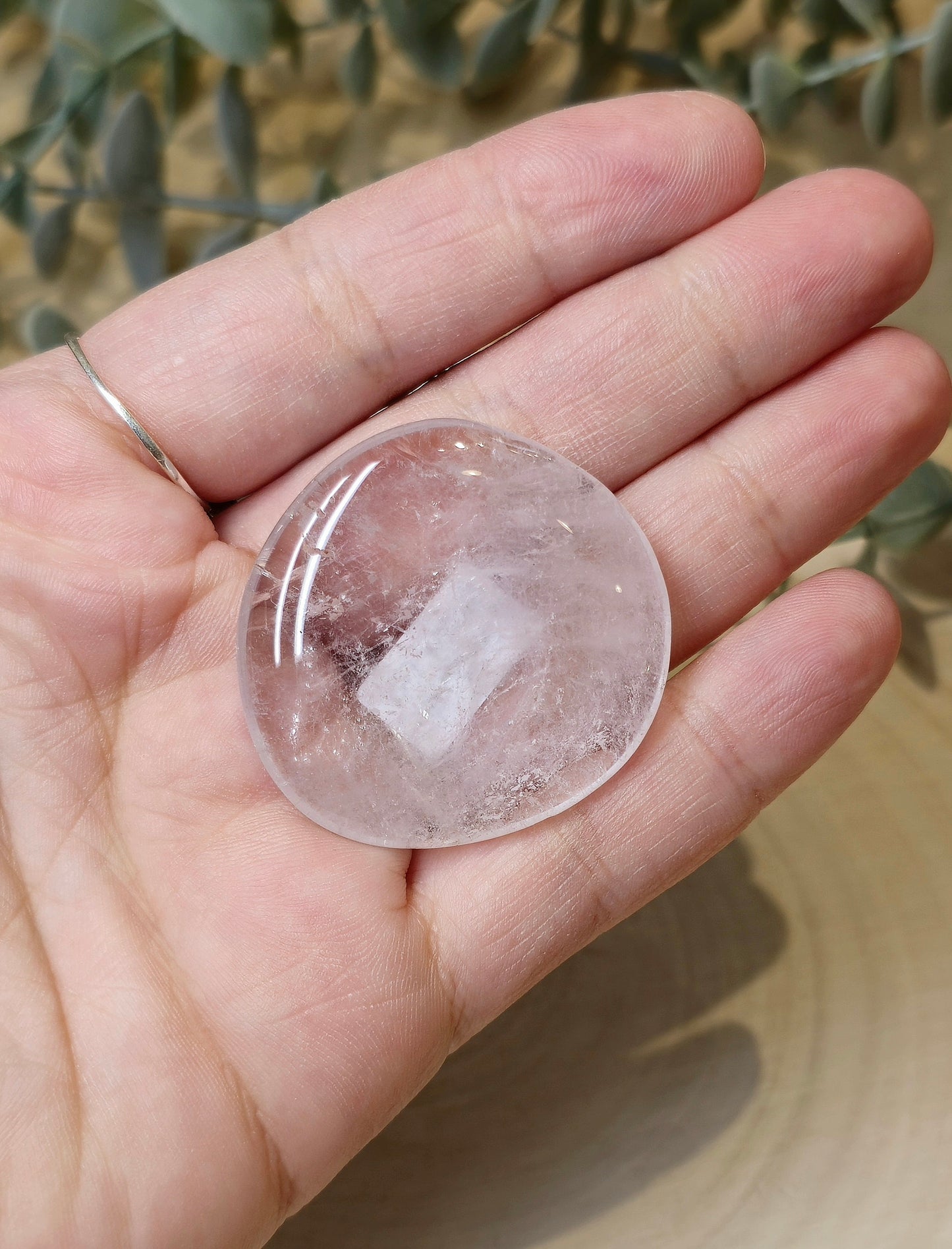 Pierre de paume mince Quartz clair