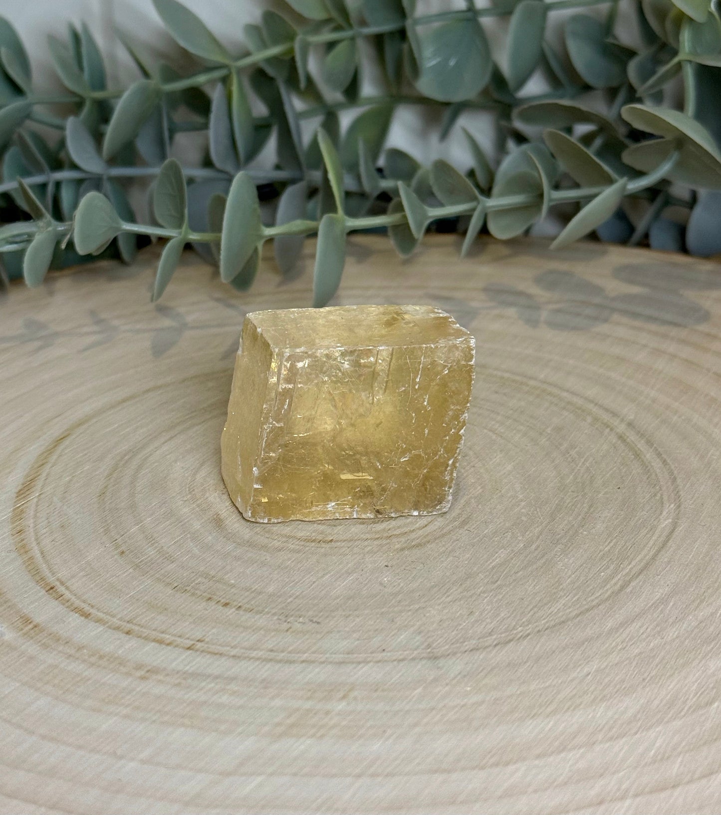 Cube de Calcite optique jaune