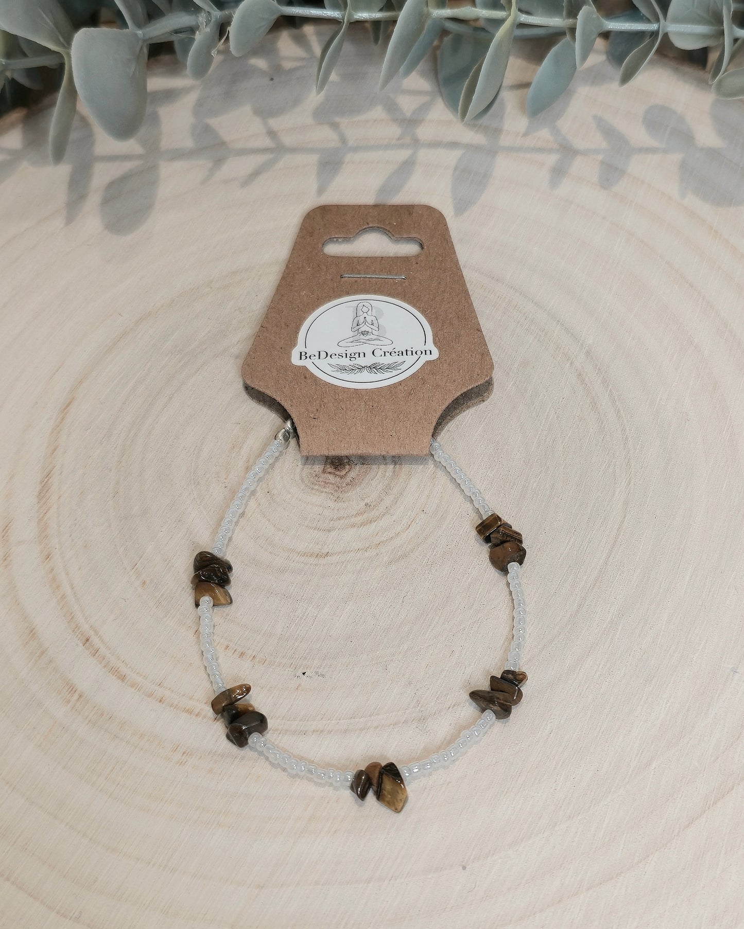 Bracelet avec pierres - Oeil de tigre chips