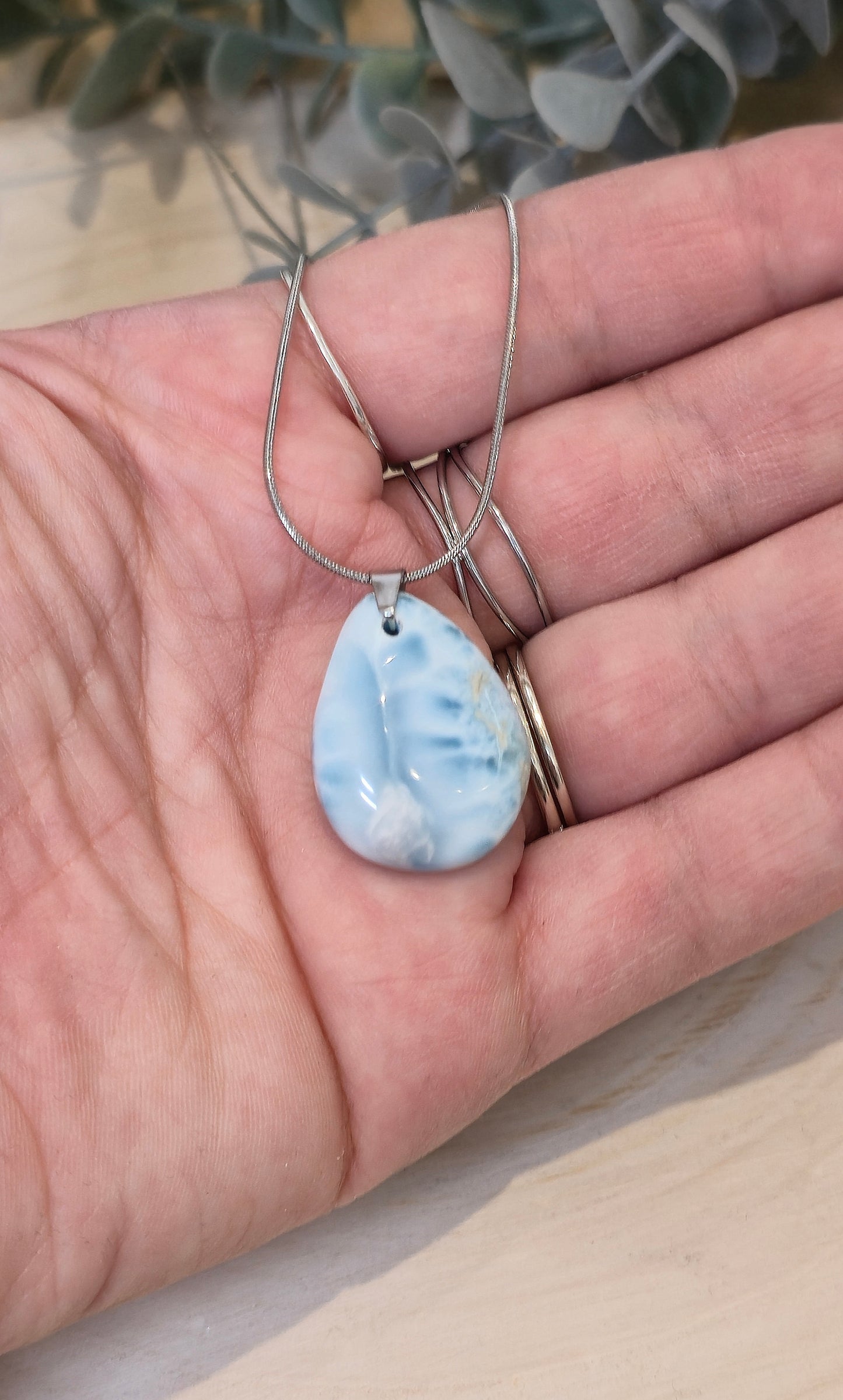 Collier Larimar en goutte