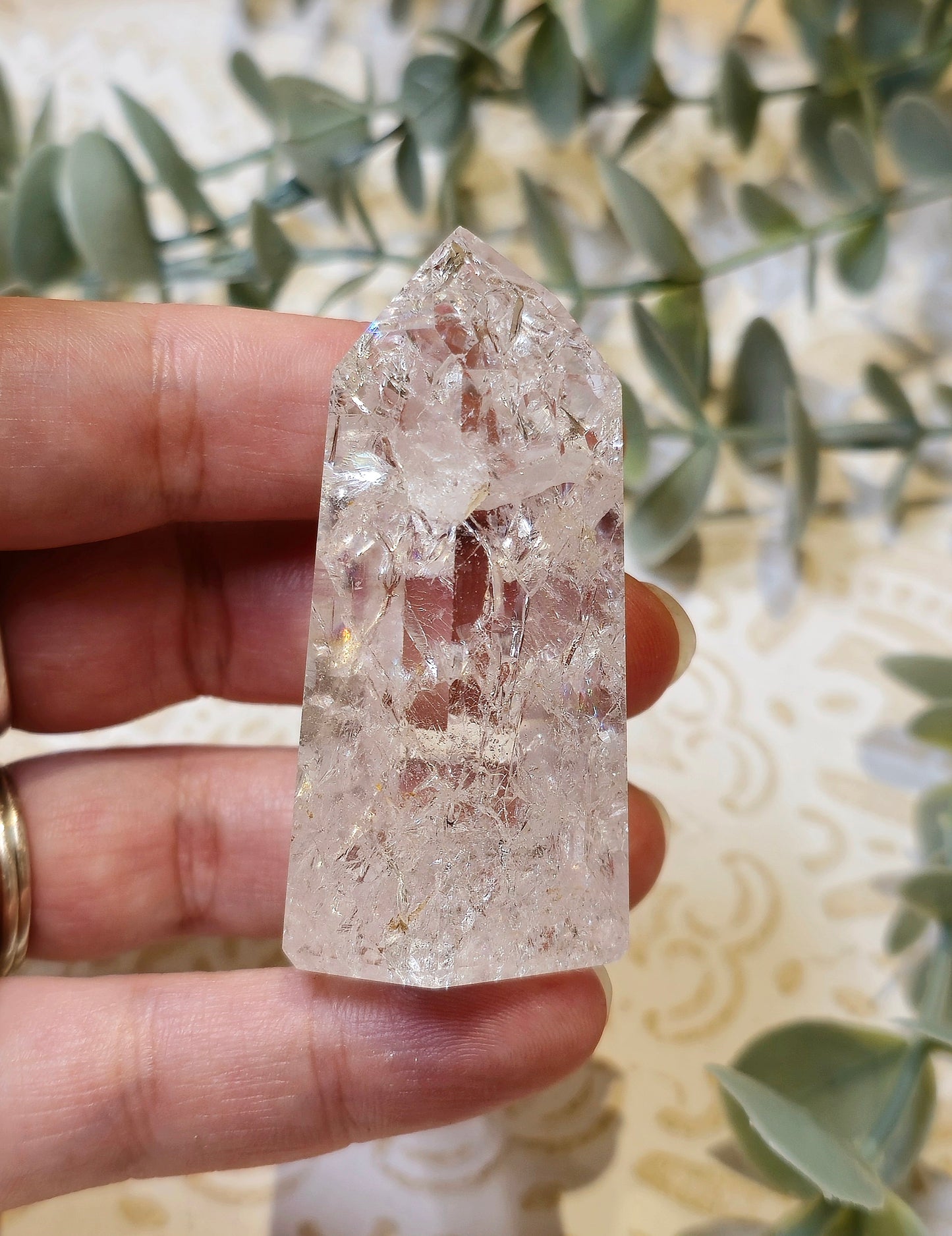 Pointe en Quartz clair craquelé