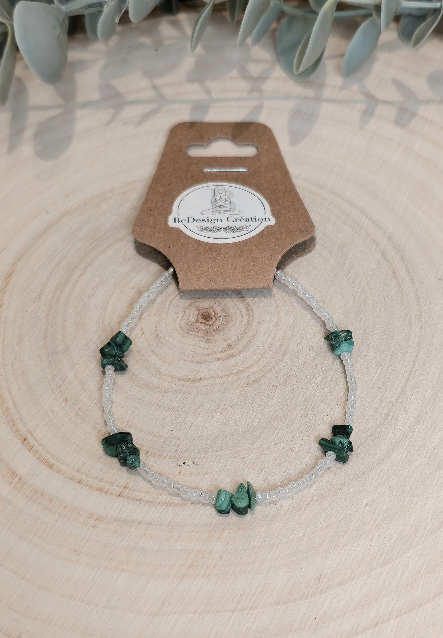Bracelet avec pierres - Malachite chips