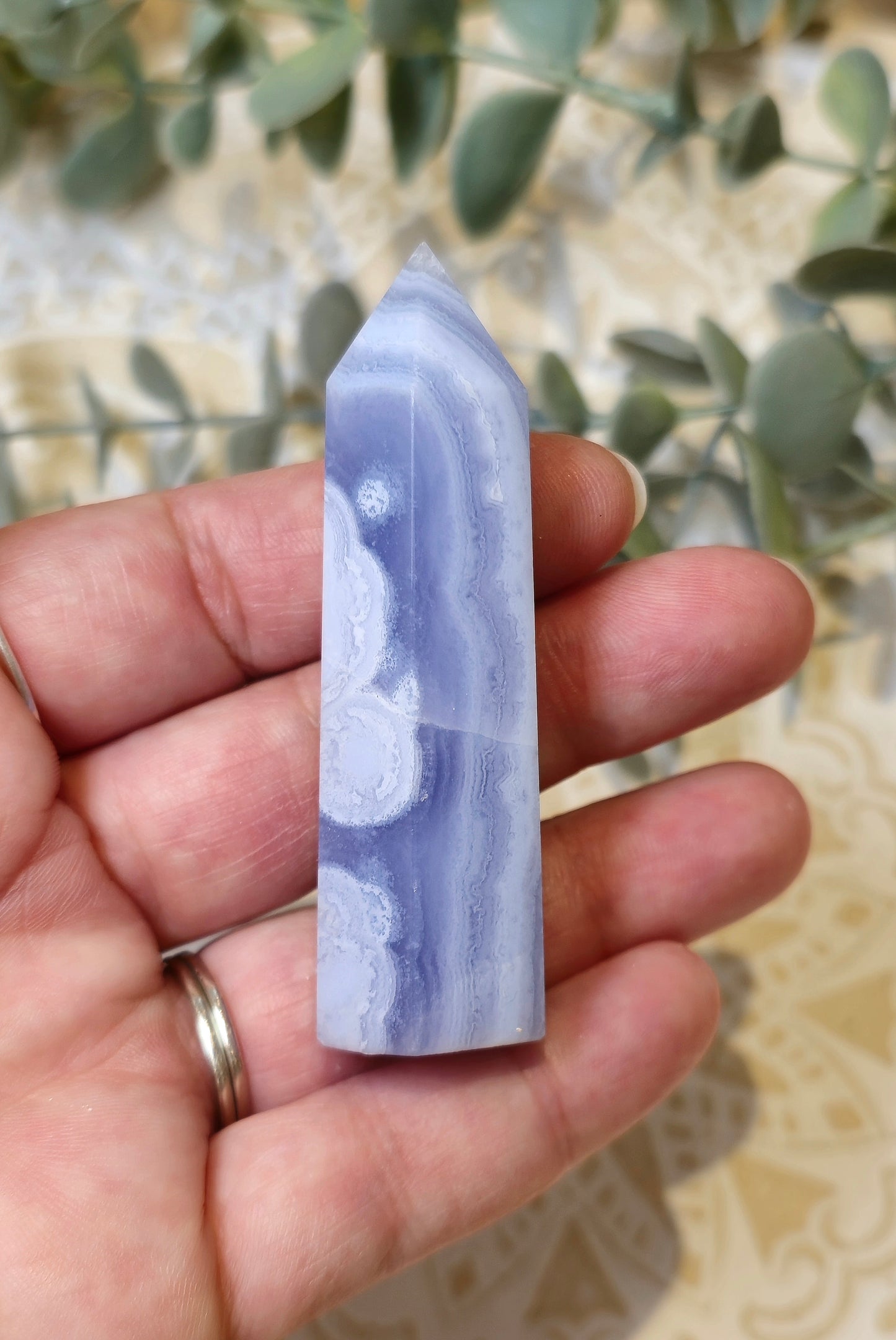 Pointe Agate dentelle bleue