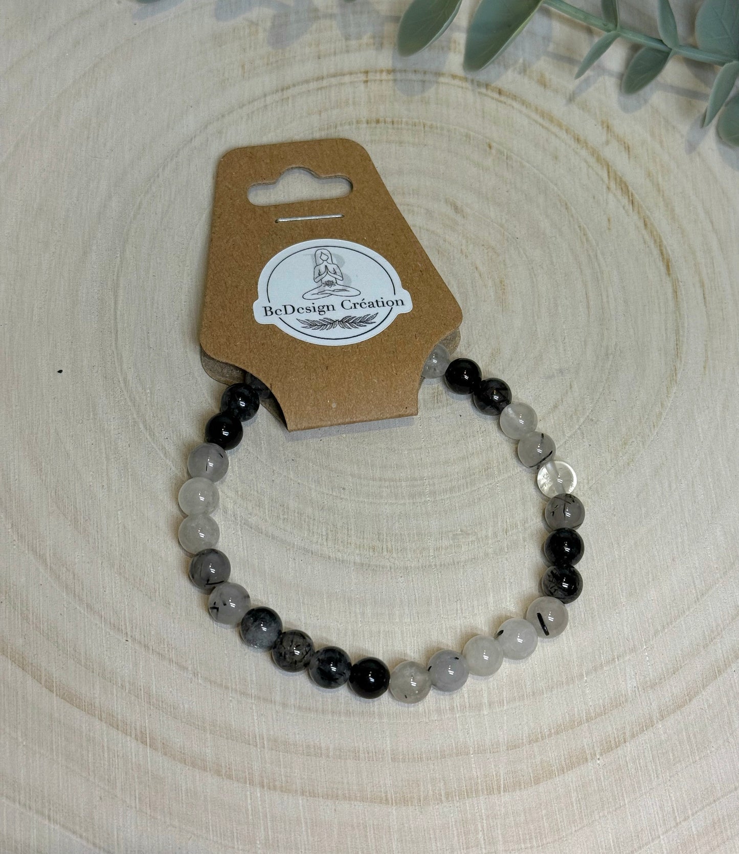 Bracelet Quartz Tourmaline 6mm