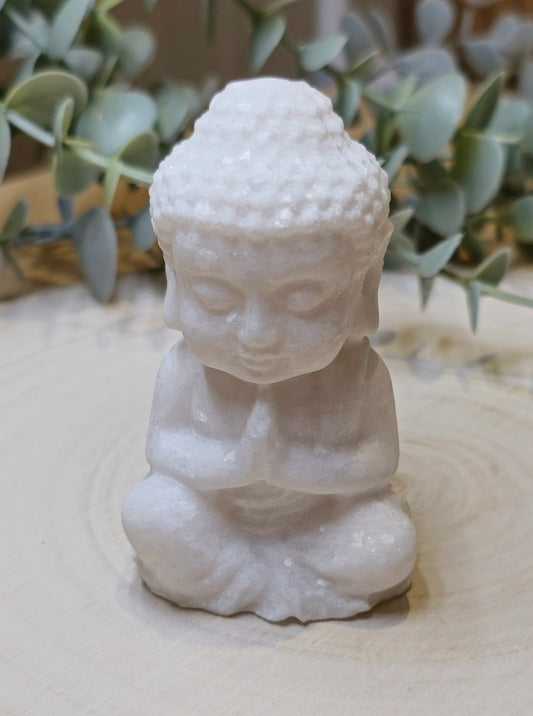 Bouddha en Jade blanc 8cm