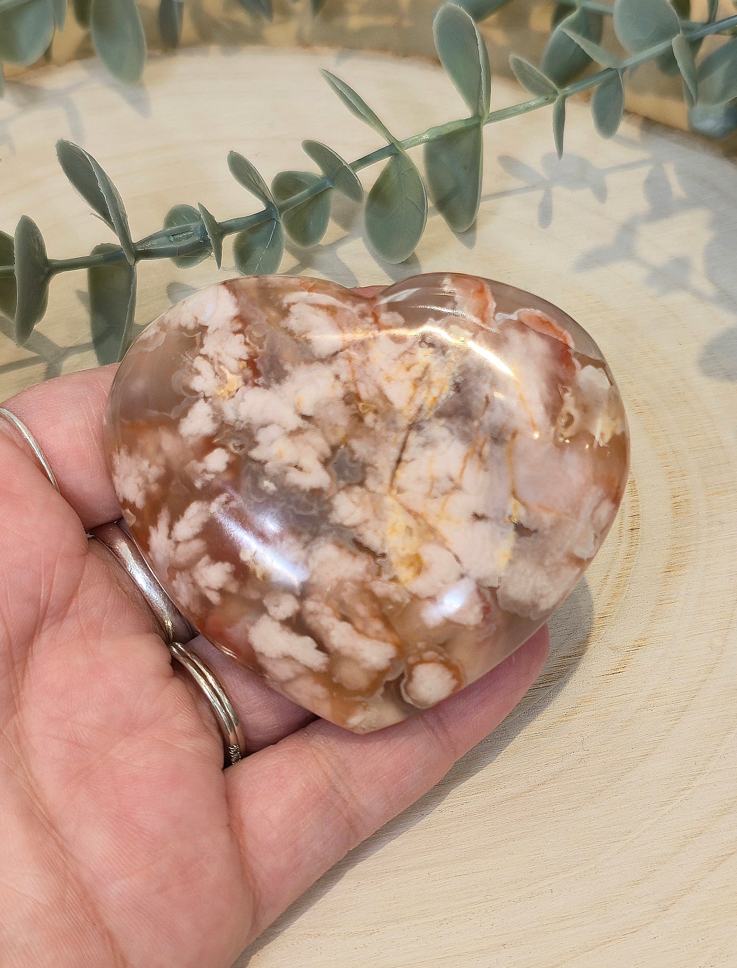 Coeur en Agate Fleur