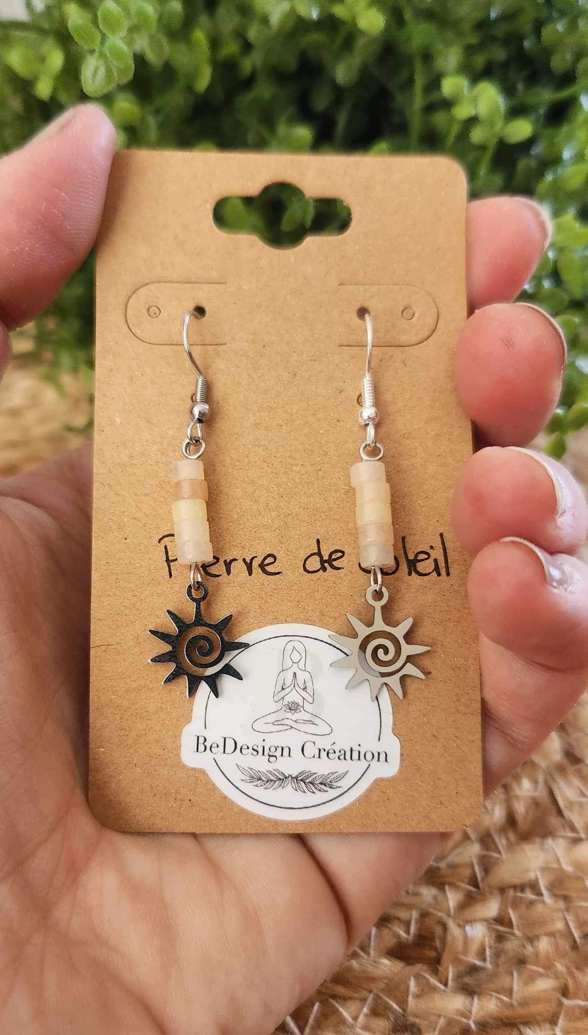 Boucles d’oreilles Soleil Pierre de soleil