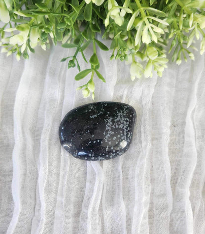 Pierre de paume en Obsidienne Snowflake