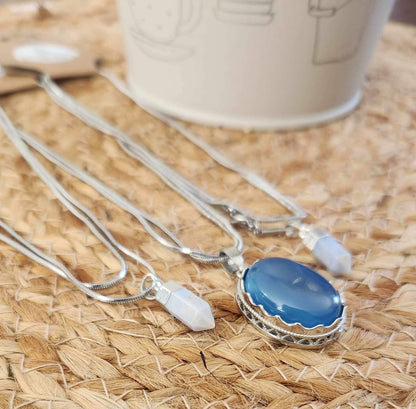 Collier Agate dentelle