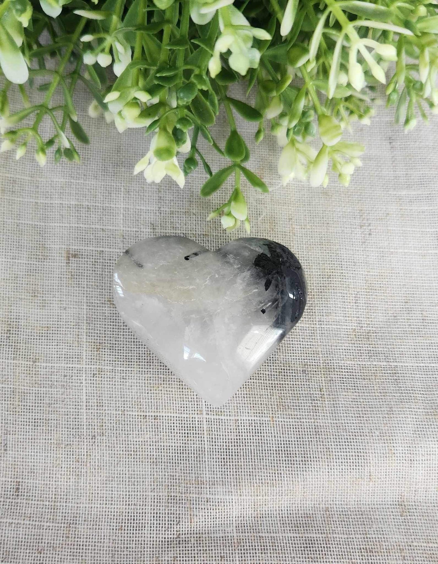 Coeur en Quartz Tourmaline