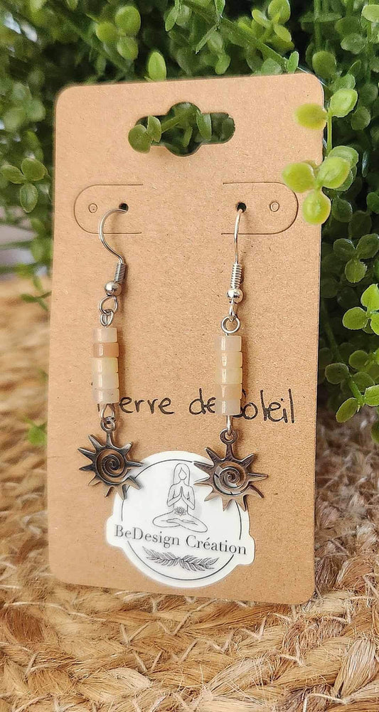 Boucles d’oreilles Soleil Pierre de soleil