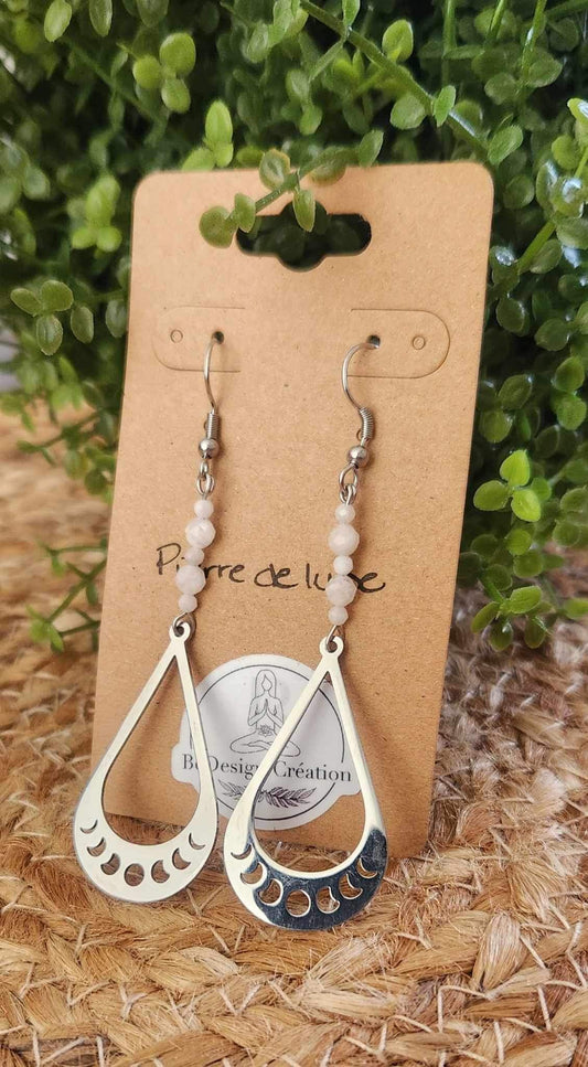 Boucles d’oreilles Phase lunaire Pierre de lune