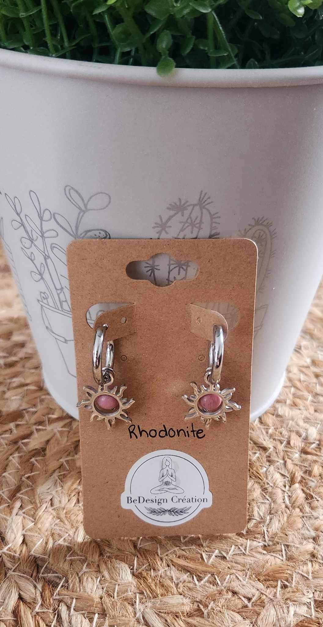 Boucles d’oreilles Soleil Rhodonite