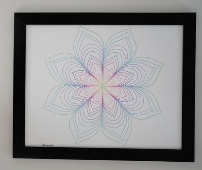 Oeuvre imprimée - Fleur mandala bleu