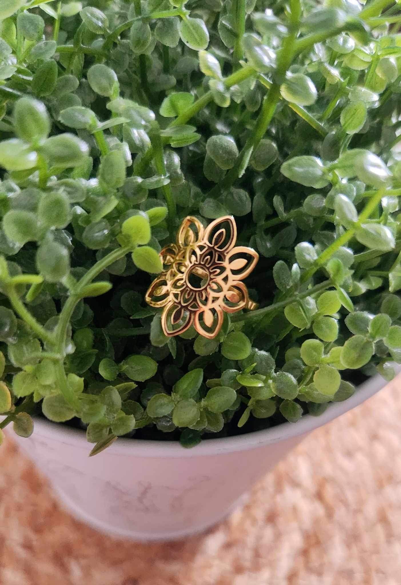 Bague Fleur mandala gold