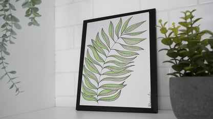 Oeuvre imprimée - Feuillage abstrait vert
