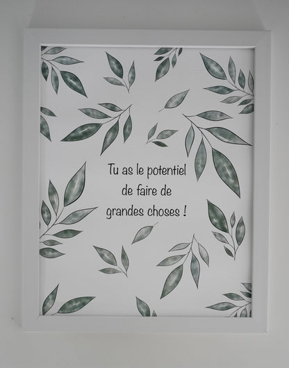Oeuvre imprimée - Feuillage inspirant - potentiel