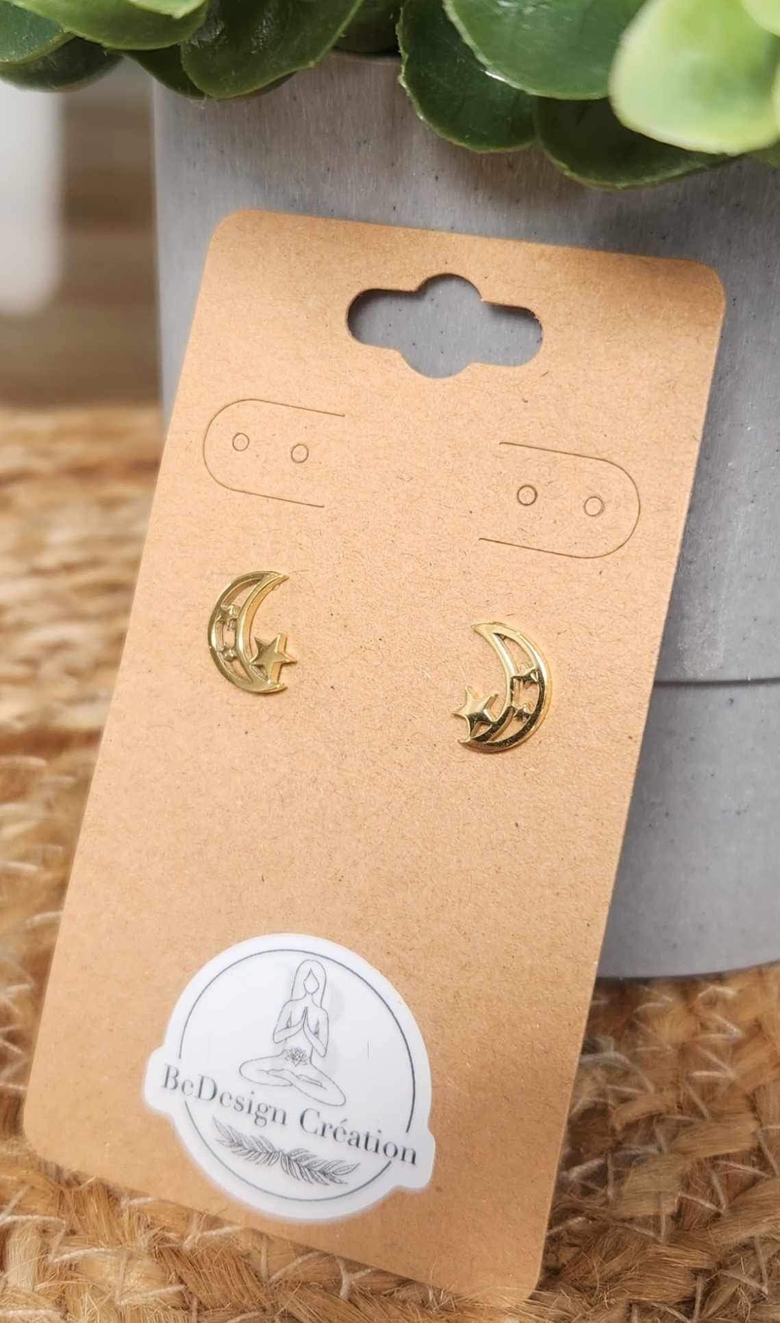 Boucles d’oreilles Lune étoile gold