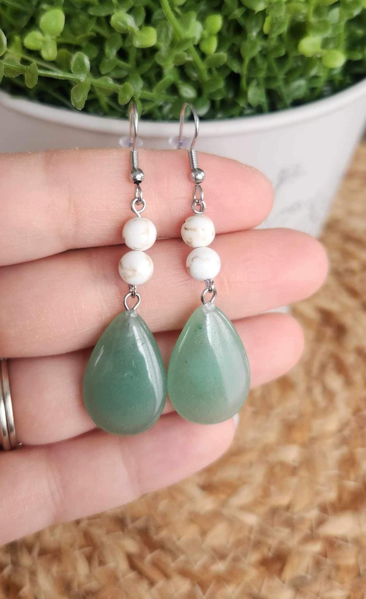 Boucles d’oreilles Aventurine verte