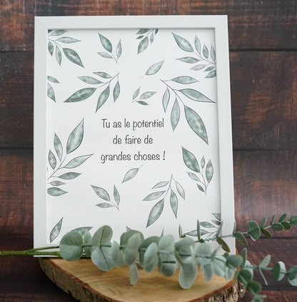 Oeuvre imprimée - Feuillage inspirant - potentiel