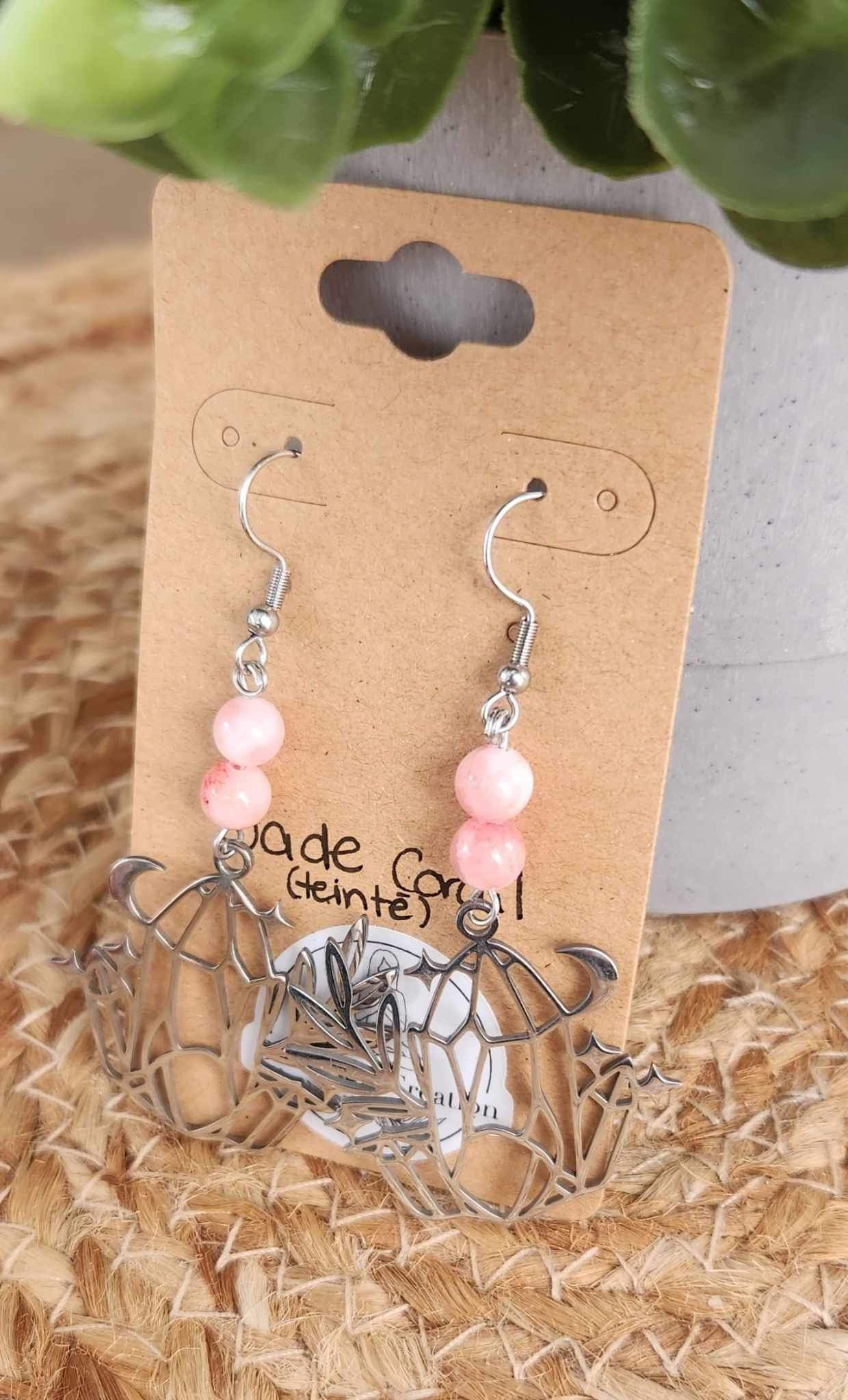 Boucles d’oreilles Cristaux feuillage Jade